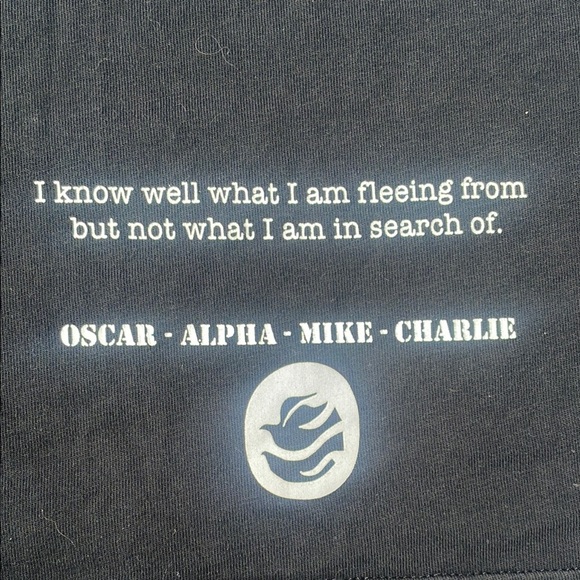 OAMC Black Graphic T-Shirt with White Bird Design - Picture 5 of 7